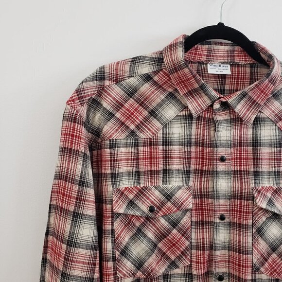 Wind River Plaid Snap Front Button Down Shirt Marks Work Warehouse Men's Sz XL - Picture 5 of 11